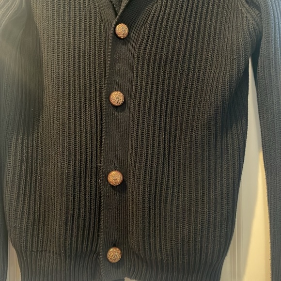 Zara man size large, black cardigan, front open gently used - Picture 4 of 8